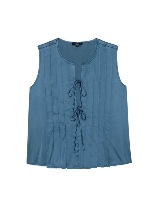 Rails Blue Aja Satin Sleeveless Top