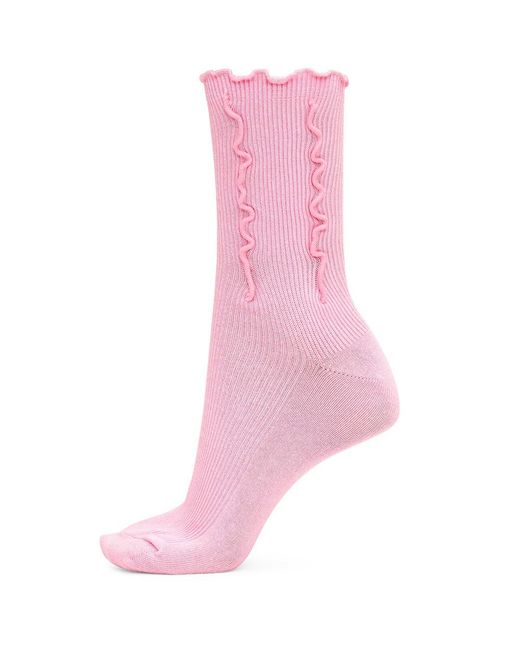 SUI AVA Pink Ruffle Pastel Socks