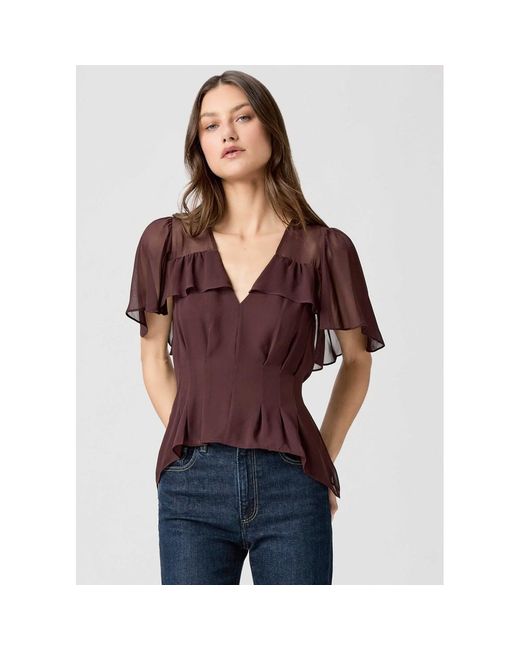 PAIGE Purple Willa Silk Blouse