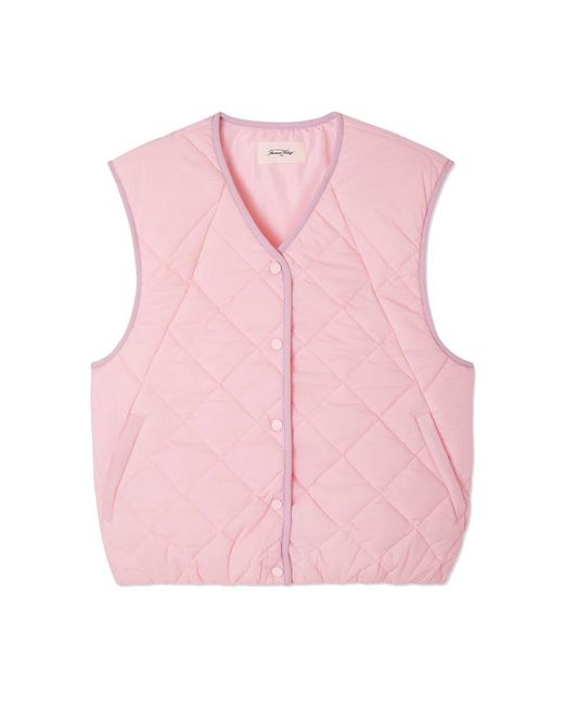 American Vintage Pink Yup Quilted Gilet