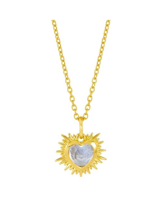 Rachel Jackson Metallic Electric Love March Birthstone Heart Necklace