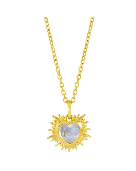 Rachel Jackson Metallic Electric Love March Birthstone Heart Necklace