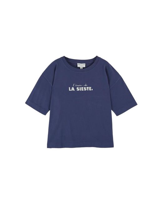 Emile Et Ida Blue Imprime Organic Cotton T-Shirt