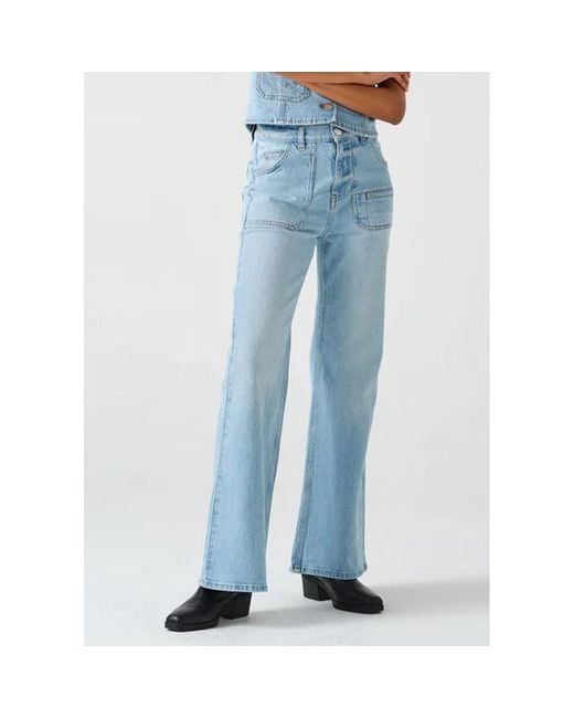 seventy + mochi Blue Queenie High Rise Flare Jeans