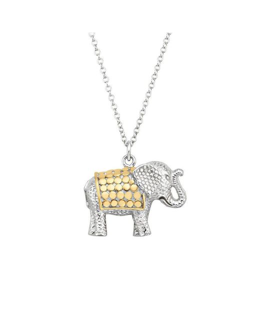 Anna Beck Metallic Elephant Pendant Charity Necklace