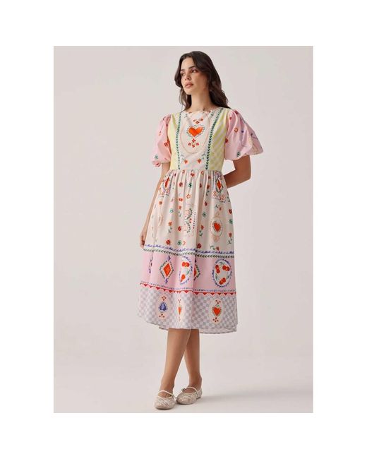 NOIB Pink Lyla Midi Dress