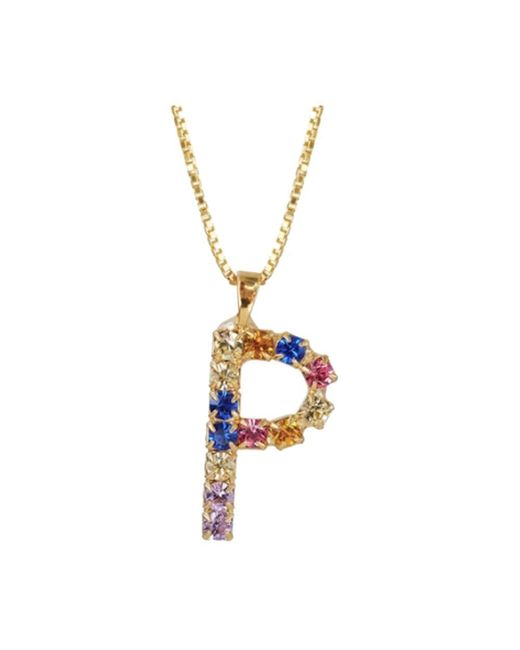 Caroline Svedbom Metallic Initial P Letter Necklace