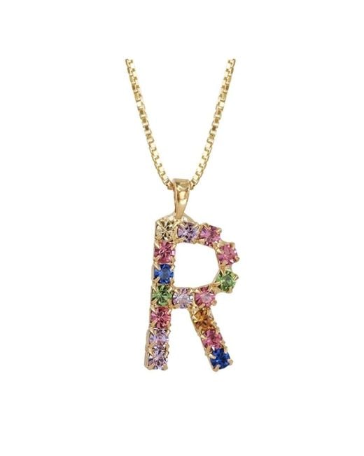 Caroline Svedbom Metallic Initial R Letter Necklace