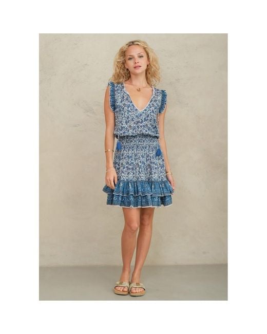M.A.B.E Blue Esti Print Short Dress