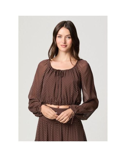 PAIGE Brown Capricorn Polka Dot Blouse