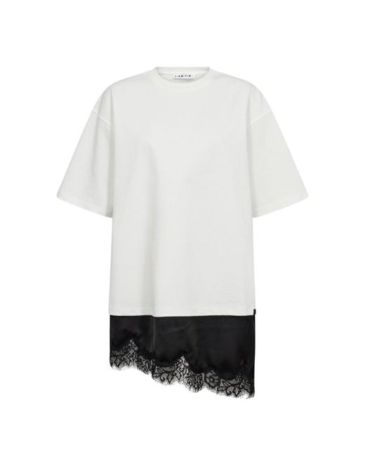 Haute L'Amitié White Loose Mix Lingerie Tee