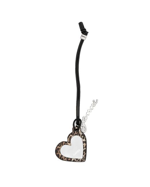 Ganni Metallic Bou Heart Mirror Bag Charm