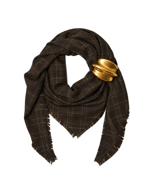 Day Birger et Mikkelsen Black Zia Scarf With Brooch