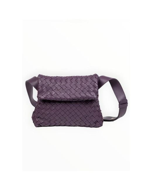 ALEON Purple Bella Crossbody Woven Leather Bag