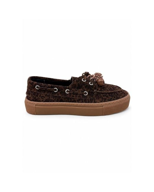 Date Brown Caletta Suede Platform Loafers