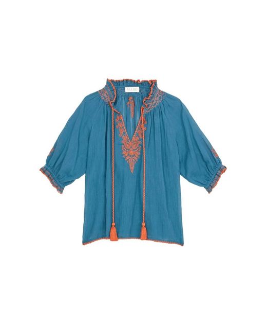 M.A.B.E Blue Talia Short Sleeve Top