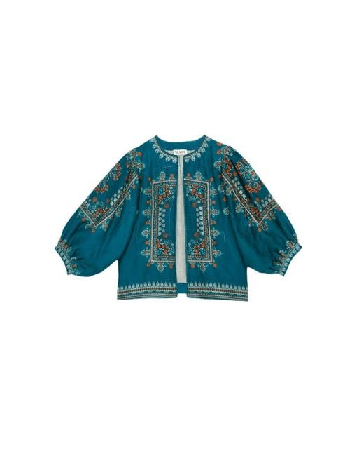 M.A.B.E Blue Eden Silk Cotton Print Jacket