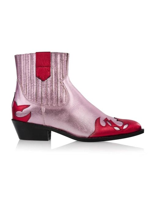 Dwrs Label Austin Metallic Boots in Pink | Lyst