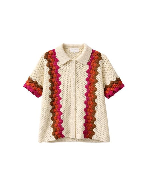 Les Tricots de Léa Red Glycine Crochet Shirt