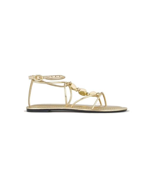 Ba&sh Metallic Caya Flat Leather Sandals