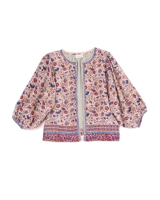 M.A.B.E Red Rosa Cotton Printed Jacket