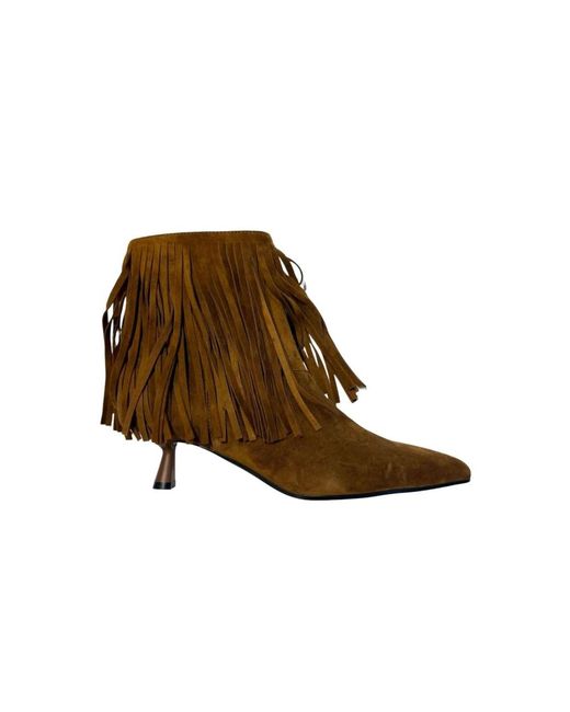 Bibi Lou Brown Bootie Serra Heeled Tassell Boot