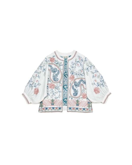 M.A.B.E Blue Anvi Embellished Cotton Jacket