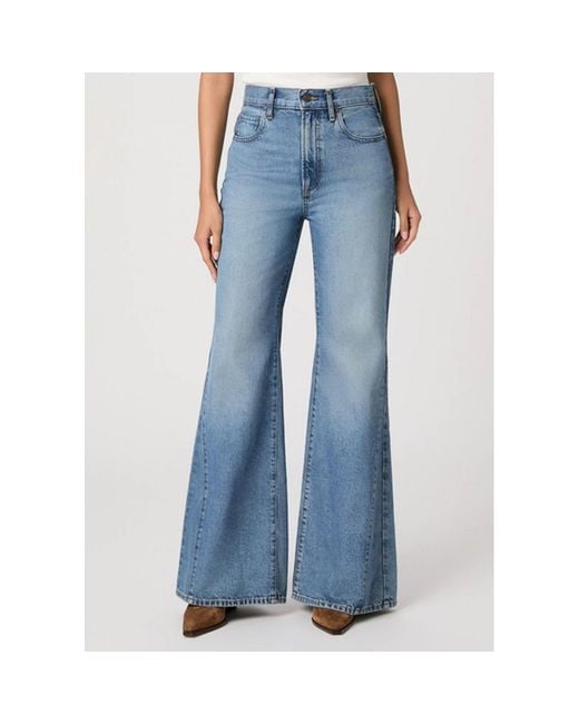 PAIGE Blue Callie 32" High Rise Relaxed Inset Flare Jeans