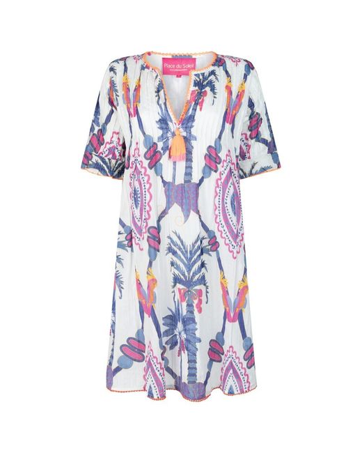 Place du Soleil Blue Bird Short Dress