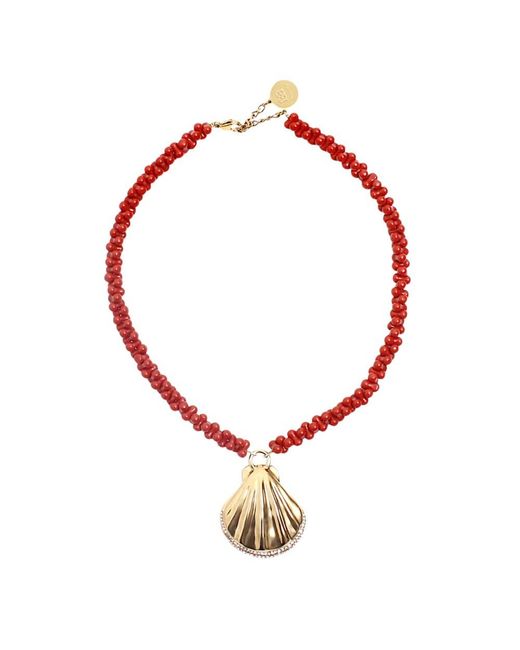 By Alona Red Jerry Beaded Shell Necklace