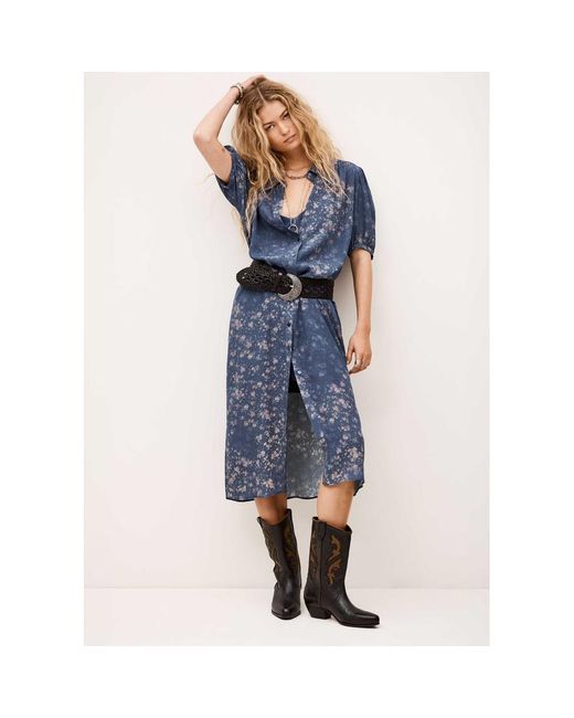 Ba&sh Blue Norma Shirt Dress