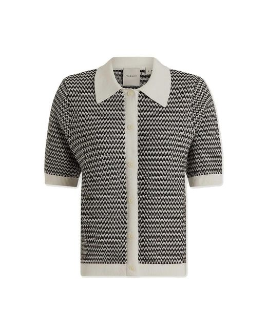 Varley Black Gaelle Polo Knit Top