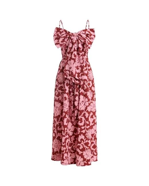 Essentiel Antwerp Red Johnson Bow Maxi Dress