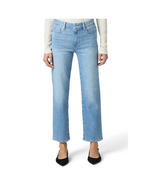 PAIGE Blue Mason Straight Mid-Rise Ankle Jean