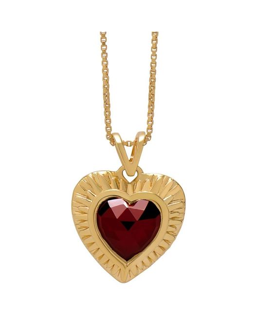 Rachel Jackson Metallic Garnet Heart Necklace