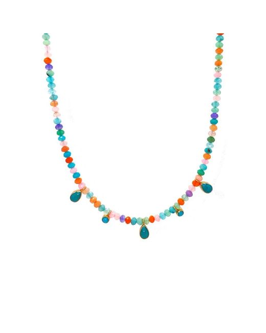 Anna Beck Metallic Frida Beaded Charm Necklace