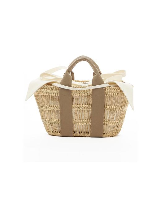 Muuñ Metallic George Net Straw Bag