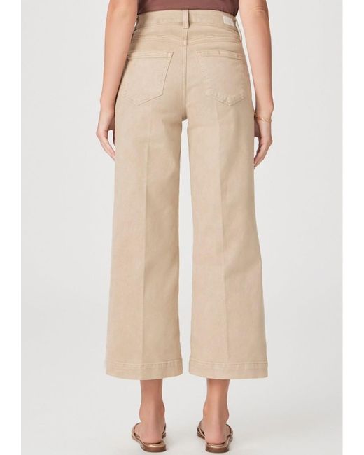 PAIGE Natural Anessa High Rise Cropped Wide Leg Jeans