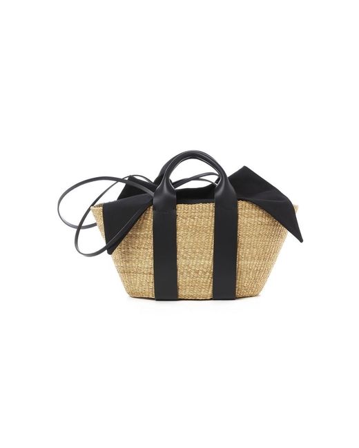 Muuñ Black George Ltr Straw Bag