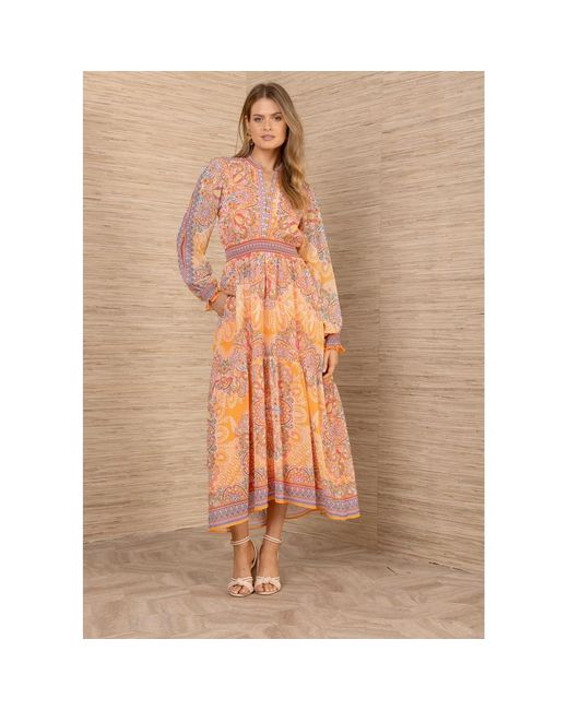 Hale Bob Natural Paisley Midaxi Dress