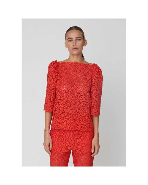Stella Nova Red Heavy Lace Blouse