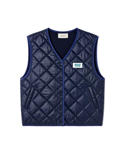 American Vintage Blue Tovabay Padded Gilet