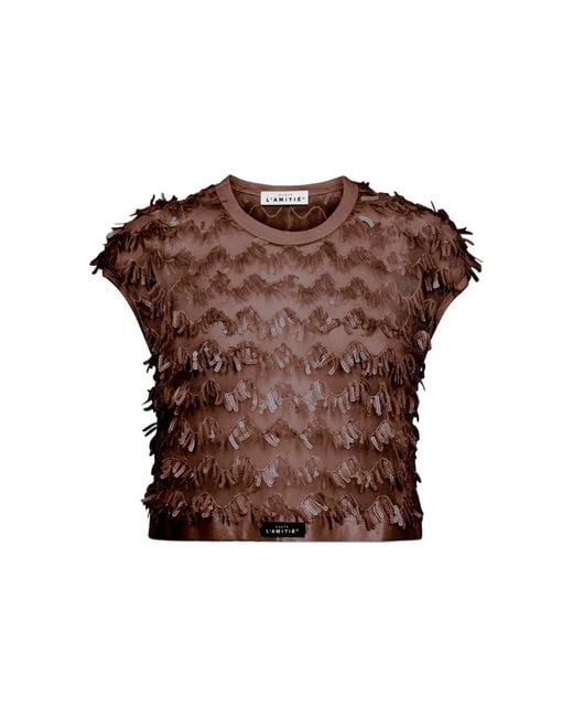 Haute L'Amitié Brown Limone Crop Top