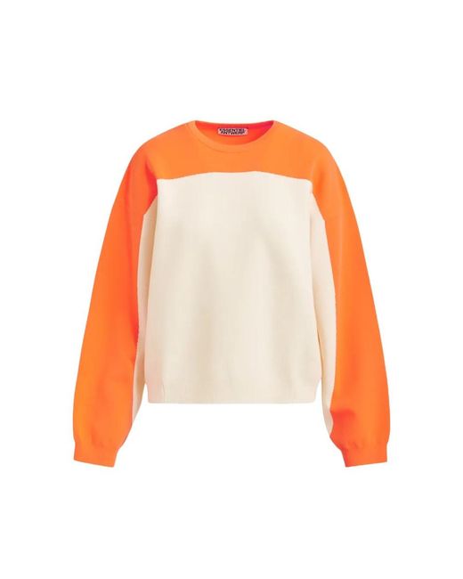 Essentiel Antwerp Orange Joto Colour Block Knitted Jumper