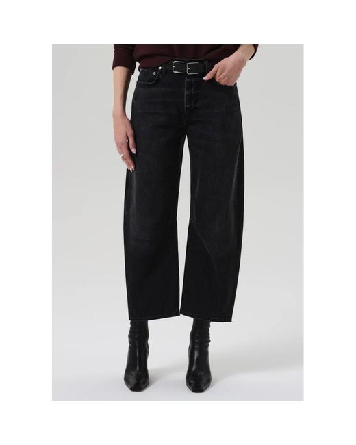 Citizens of Humanity Black Miro Relaxed Barrel Leg High Rise Jean