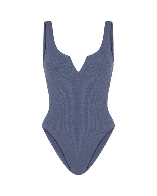 Sorbet Island Blue Ava One Piece Crinkle Swimsuit
