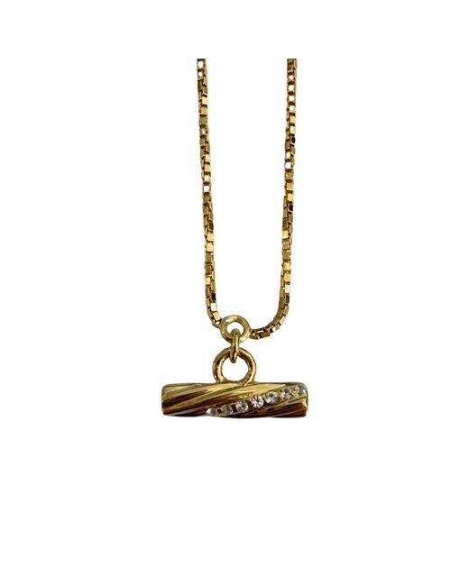 Rachel Jackson Metallic Mini Twisted T Bar Necklace