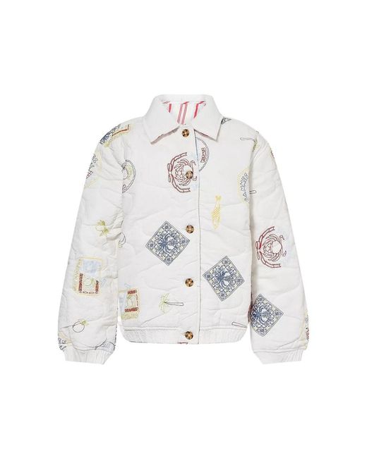 Damson Madder White Claudia Bomber Jacket