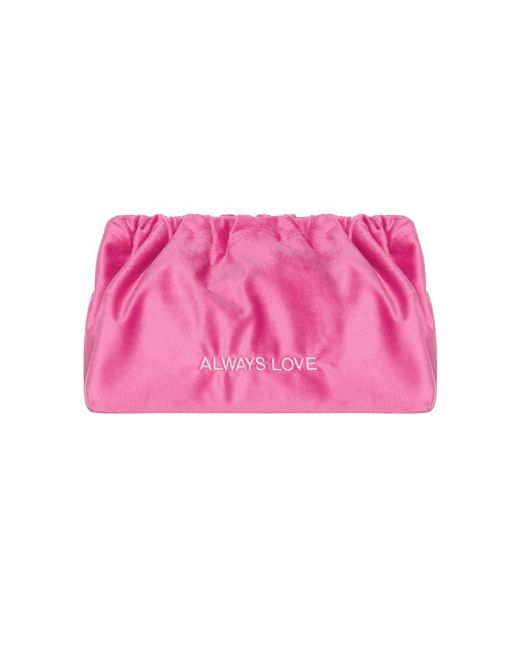 Sorbet Island Pink Velvet Clutch