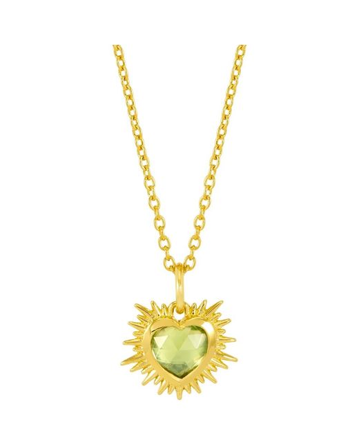 Rachel Jackson Metallic Electric Love August Birthstone Heart Necklace